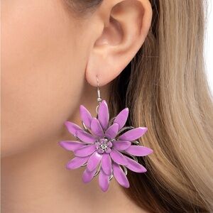 Paparazzi Purple Floral Statement Earrings